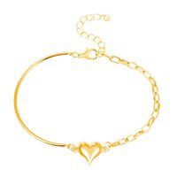 Style Simple Forme De Cœur Plaqué Or 14k Alliage De Gros Bracelets sku image 2