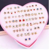 Wholesale Jewelry Heart Box Cartoon Fruit Children Stud Earring Set Nihaojewelry sku image 2