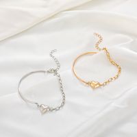 Simple Style Heart Shape 14k Gold Plated Alloy Wholesale Bracelets main image 3