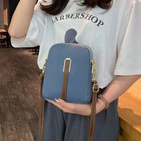 Women's Pu Leather Solid Color Basic Square Zipper Shoulder Bag Phone Wallet Crossbody Bag sku image 4