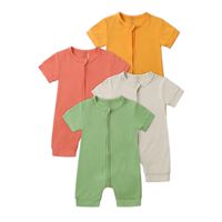 Basic Solid Color Cotton Baby Rompers main image 1