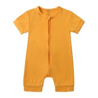 Basic Solid Color Cotton Baby Rompers main image 4