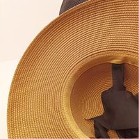 Women's Simple Style Bow Knot Braid Flat Eaves Straw Hat main image 4