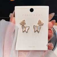 1 Pair Elegant Simple Style Butterfly Copper 18K Gold Plated Ear Studs main image 7