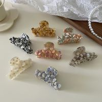 Simple Style Flower Acetic Acid Sheets Three-dimensional Inlay Rhinestones Hair Claws main image 4