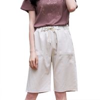 Women's Daily Casual Solid Color Knee Length Pocket Patchwork Casual Pants Wide Leg Pants main image 4
