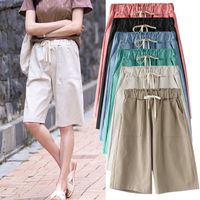 Women's Daily Casual Solid Color Knee Length Pocket Patchwork Casual Pants Wide Leg Pants main image 3