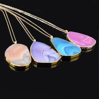 Simple Style Water Droplets Alloy Natural Stone Chain Necklace main image 2