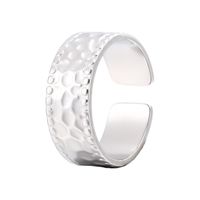 Vintage Style Hammer Pattern Stainless Steel Open Ring main image 7