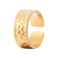 Vintage Style Hammer Pattern Stainless Steel Open Ring sku image 4