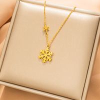Streetwear Snowflake Titanium Steel Plating Gold Plated Pendant Necklace main image 3