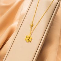 Streetwear Snowflake Titanium Steel Plating Gold Plated Pendant Necklace main image 4