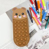 Silicone Decompression Multifunctional Creative Cute Boy And Girl Pencil Case sku image 2