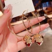 Simple Style Heart Shape Metal Plating Women's Drop Earrings main image 3