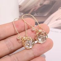Fairy Style Flower Alloy Tassel Plating Inlay Artificial Gemstones Women's Drop Earrings Ear Studs sku image 6