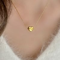 Simple Style Heart Shape Titanium Steel Plating Pendant Necklace main image 1