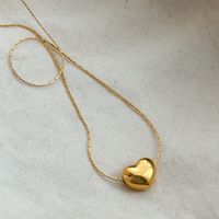 Einfacher Stil Herzform Titan Stahl Überzug Halskette Mit Anhänger main image 4