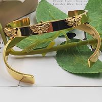 Vintage Style Dragonfly 304 Stainless Steel 18K Gold Plated Cuff Bracelets In Bulk main image 5