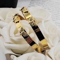 Vintage Style Dragonfly 304 Stainless Steel 18K Gold Plated Cuff Bracelets In Bulk main image 3