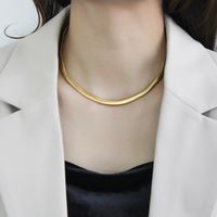 Einfacher Stil Einfarbig Rostfreier Stahl Titan Stahl Überzug Vergoldet Halskette sku image 4