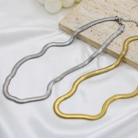 Einfacher Stil Einfarbig Rostfreier Stahl Titan Stahl Überzug Vergoldet Halskette main image 5
