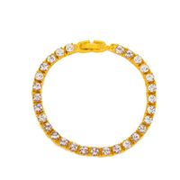 Glam Square Alloy Plating Inlay Rhinestones 14k Gold Plated Women's Bracelets Anklet Necklace sku image 1