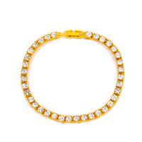 Glam Square Alloy Plating Inlay Rhinestones 14k Gold Plated Women's Bracelets Anklet Necklace sku image 3