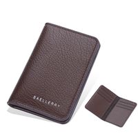 Men's Solid Color Pu Leather Open Card Holders sku image 2