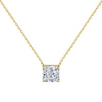 Simple Style Shiny Square Sterling Silver Plating Inlay Zircon Necklace sku image 2