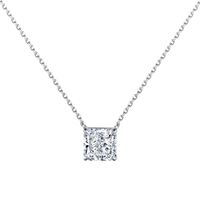 Simple Style Shiny Square Sterling Silver Plating Inlay Zircon Necklace sku image 1
