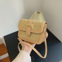 Femmes Petit Le Printemps Faux Cuir Paille Vacances Sac Carré sku image 3