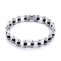 Hip-hop Round Stainless Steel Pu Leather Plating Men's Bracelets main image 5