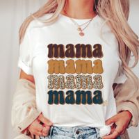 Frau T-shirt Kurzarm T-shirts Drucken Lässig Mama Brief Leopard main image 6