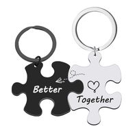 Hip-hop Letter Jigsaw Stainless Steel Printing Bag Pendant Keychain Necklace sku image 10