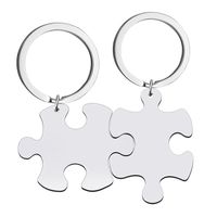 Hip-hop Letter Jigsaw Stainless Steel Printing Bag Pendant Keychain Necklace sku image 6