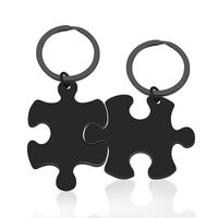Hip-hop Letter Jigsaw Stainless Steel Printing Bag Pendant Keychain Necklace sku image 8