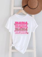 Women's T-shirt Short Sleeve T-shirts Printing Casual Mama Letter Flower Leopard main image 1