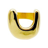 Artistic Commute U Shape 14K Gold Plated 304 Stainless Steel Wholesale Rings sku image 3