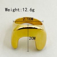 Artistic Commute U Shape 14K Gold Plated 304 Stainless Steel Wholesale Rings main image 3