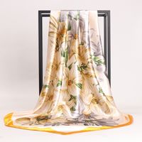 Women's Elegant Flower Satin Printing Silk Scarves main image 6