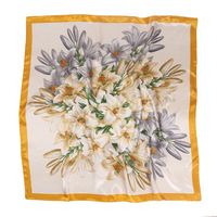 Women's Elegant Flower Satin Printing Silk Scarves main image 7