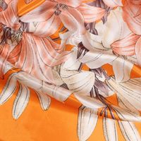 Women's Elegant Flower Satin Printing Silk Scarves main image 2