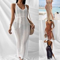 Women's Beach Solid Color Hollow Out Cover Ups main image 6