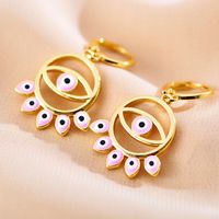 1 Pair Ethnic Style Devil's Eye Copper Enamel Drop Earrings sku image 5