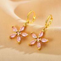 1 Pair Elegant Sweet Flower Copper Drop Earrings main image 6