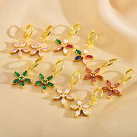 1 Pair Elegant Sweet Flower Copper Drop Earrings main image 1