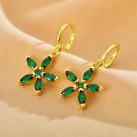 1 Pair Elegant Sweet Flower Copper Drop Earrings main image 5