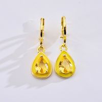 1 Pair Cute Water Droplets Stainless Steel Polishing Inlay Zircon Drop Earrings main image 2