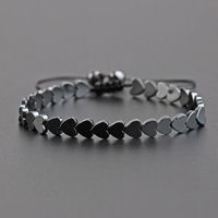 Casual Geometric Heart Shape Haematite Unisex Bracelets main image 2