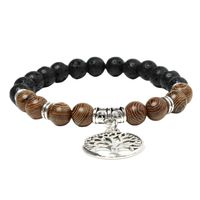 Retro Round Alloy Volcanic Rock Stone Beaded Unisex Bracelets main image 6